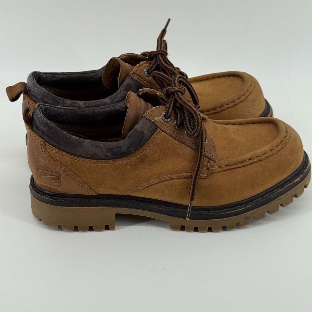 Y2K Candies Womens Tan Leather Lug Sole Moc Toe Oxford Shoes 6.5M